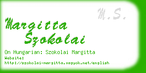 margitta szokolai business card